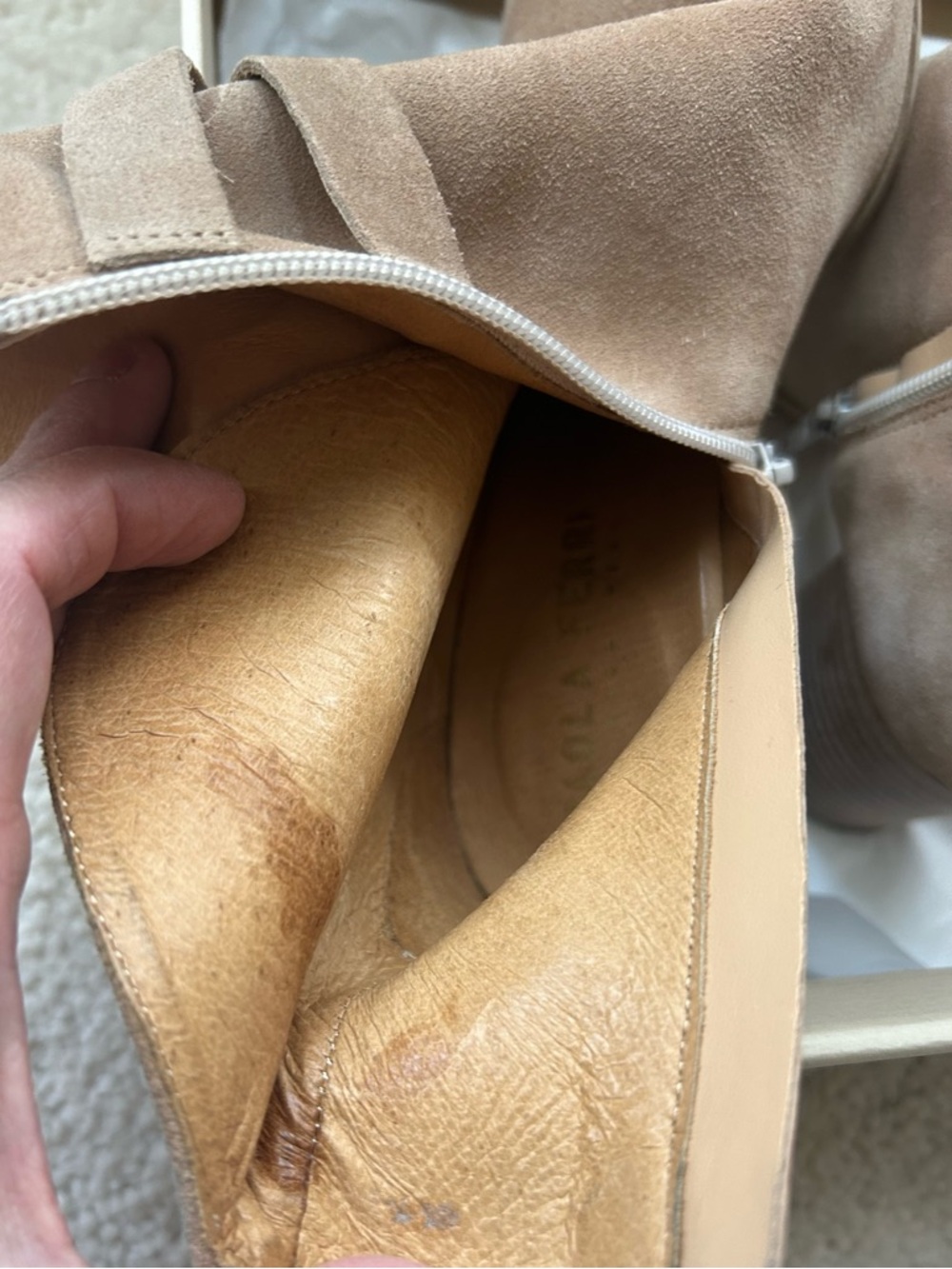 Anthropologie Paola Ferri Alba Moda Tan Suede Ankle Booties Size 7 /37 EURO - Picture 14 of 16